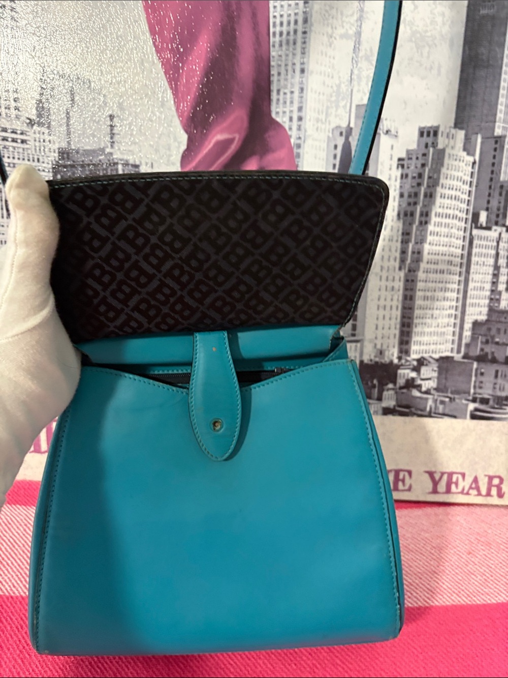 Bally Teal Shoulder Bag with Long Strap - Picture 3 of 16